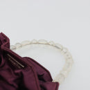 Christian Dior Maris Pearl Hand Bag Satin Purple Silver Auth hk3818-8