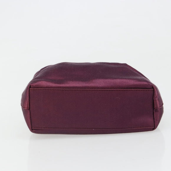 Christian Dior Maris Pearl Hand Bag Satin Purple Silver Auth hk3818