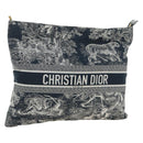 Christian Dior Travel Zip Pouch Nylon Navy Gold Auth hk3820V-1