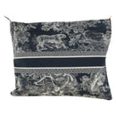 Christian Dior Travel Zip Pouch Nylon Navy Gold Auth hk3820V-3