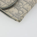 Christian Dior Trotter Canvas Saddle Chain Wallet Light Blue Gold Auth hk3821A-11