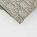 Christian Dior Trotter Canvas Saddle Chain Wallet Light Blue Gold Auth hk3821A-13