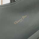 Christian Dior Trotter Canvas Saddle Chain Wallet Light Blue Gold Auth hk3821A-17