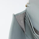 Christian Dior Trotter Canvas Saddle Chain Wallet Light Blue Gold Auth hk3821A-20