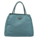 PRADA Tote Bag Nylon Light Blue Silver Auth hk3822-13