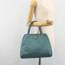 PRADA Tote Bag Nylon Light Blue Silver Auth hk3822-25