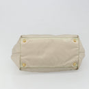 PRADA Tote Bag Nylon Gray Gold Auth hk3823-10