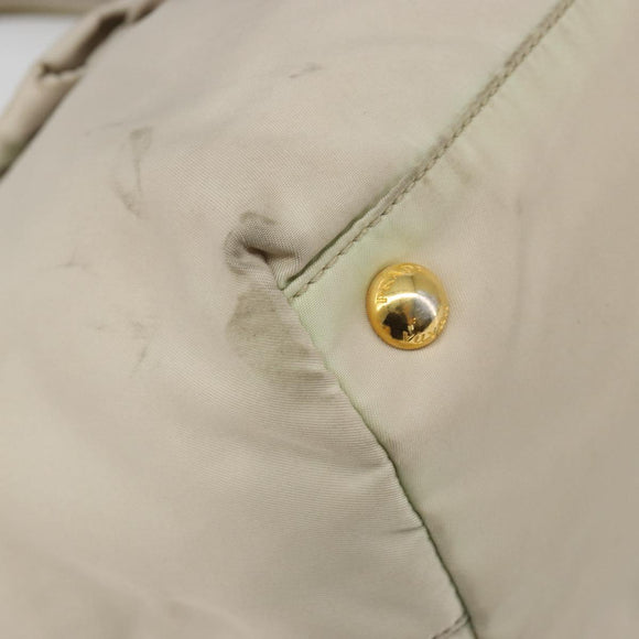 PRADA Tote Bag Nylon Gray Gold Auth hk3823