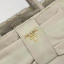 PRADA Tote Bag Nylon Gray Gold Auth hk3823-17
