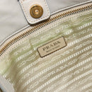 PRADA Tote Bag Nylon Gray Gold Auth hk3823-18