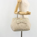 PRADA Tote Bag Nylon Gray Gold Auth hk3823-28
