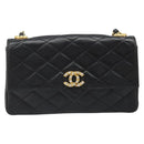 CHANEL Matelasse Bijoux Chain Shoulder Bag Leather Black Gold CC Auth hk3824-2