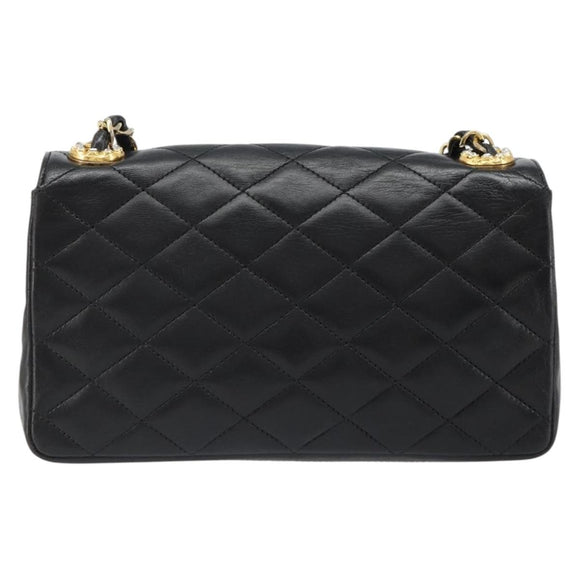 CHANEL Matelasse Bijoux Chain Shoulder Bag Leather Black Gold CC Auth hk3824