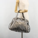 CHANEL Unlimited Tote Bag Coated Canvas Silver CC Auth hk3826-22