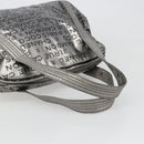 CHANEL Unlimited Tote Bag Coated Canvas Silver CC Auth hk3826-7