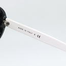 CHANEL Sunglasses Plastic Black White Silver CC Auth hk3828-14