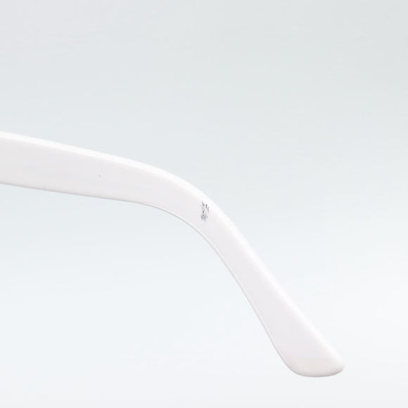 CHANEL Sunglasses Plastic Black White Silver CC Auth hk3828