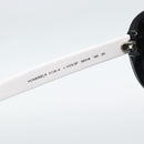 CHANEL Sunglasses Plastic Black White Silver CC Auth hk3828-11