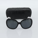 CHANEL Sunglasses Plastic Black White Silver CC Auth hk3828-12