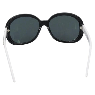 CHANEL Sunglasses Plastic Black White Silver CC Auth hk3828 - 0