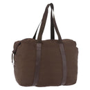 PRADA Boston Bag Nylon Khaki Silver Auth hk3830-1