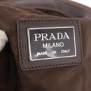 PRADA Boston Bag Nylon Khaki Silver Auth hk3830-18
