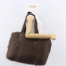 PRADA Boston Bag Nylon Khaki Silver Auth hk3830-21