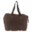 PRADA Boston Bag Nylon Khaki Silver Auth hk3830-2