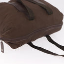 PRADA Boston Bag Nylon Khaki Silver Auth hk3830-6