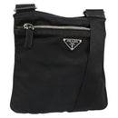 PRADA Shoulder Bag Nylon Black Silver Auth hk3831-1