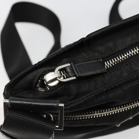PRADA Shoulder Bag Nylon Black Silver Auth hk3831