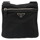 PRADA Shoulder Bag Nylon Black Silver Auth hk3831-13
