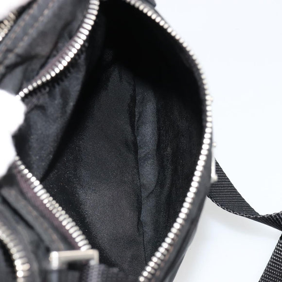 PRADA Shoulder Bag Nylon Black Silver Auth hk3831