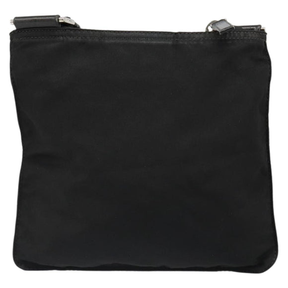 PRADA Shoulder Bag Nylon Black Silver Auth hk3831