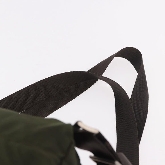 PRADA Backpack Nylon Khaki Silver Auth hk3832
