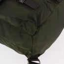 PRADA Backpack Nylon Khaki Silver Auth hk3832-16
