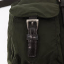 PRADA Backpack Nylon Khaki Silver Auth hk3832-20