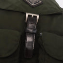 PRADA Backpack Nylon Khaki Silver Auth hk3832-9
