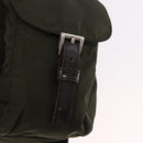 PRADA Backpack Nylon Khaki Silver Auth hk3832-21
