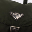 PRADA Backpack Nylon Khaki Silver Auth hk3832-22