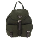 PRADA Backpack Nylon Khaki Silver Auth hk3832-13