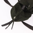 PRADA Backpack Nylon Khaki Silver Auth hk3832-10