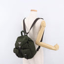 PRADA Backpack Nylon Khaki Silver Auth hk3832-29