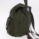 PRADA Backpack Nylon Khaki Silver Auth hk3832-3