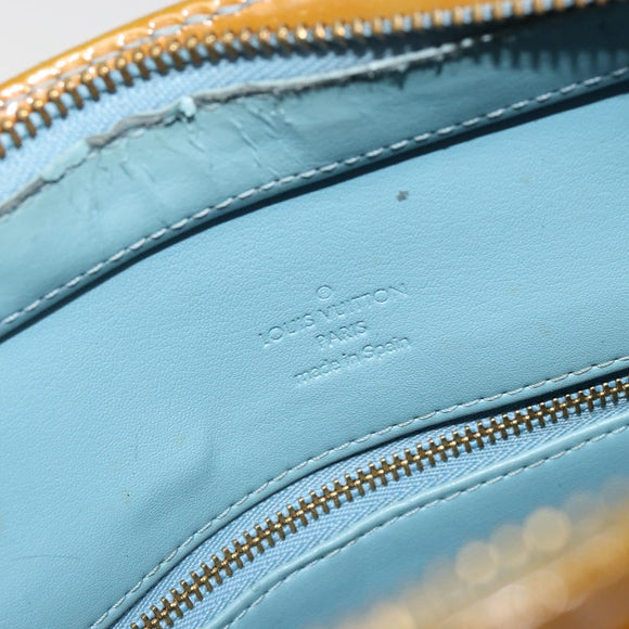 LOUIS VUITTON Monogram Vernis Houston Handtas Lichtblauw M91005 LV Auth hk3835