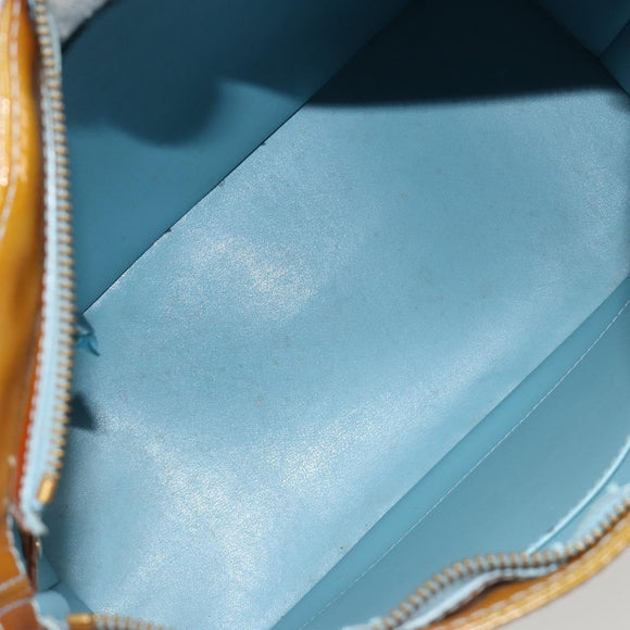 LOUIS VUITTON Monogram Vernis Houston Hand Bag Baby Blue M91005 LV Auth hk3835