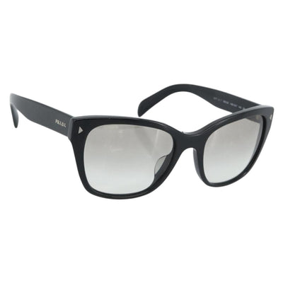 PRADA Sunglasses Plastic Black Gold Auth hk3843