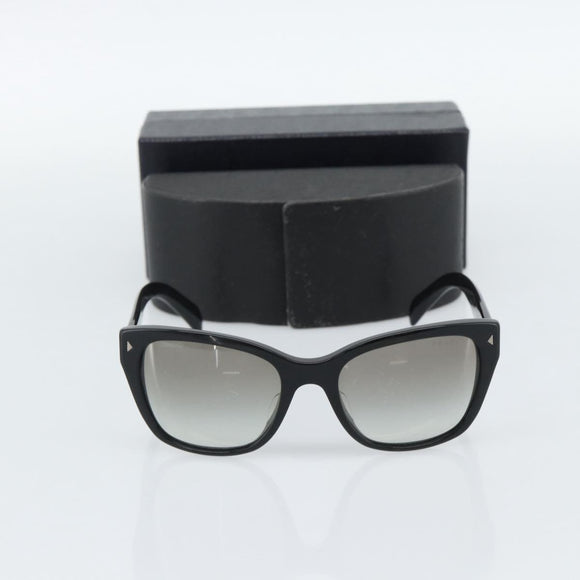 PRADA Sunglasses Plastic Black Gold Auth hk3843