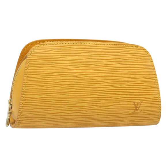 LOUIS VUITTON Epi Dauphine PM Pouch Yellow M48449 LV Auth hk3844