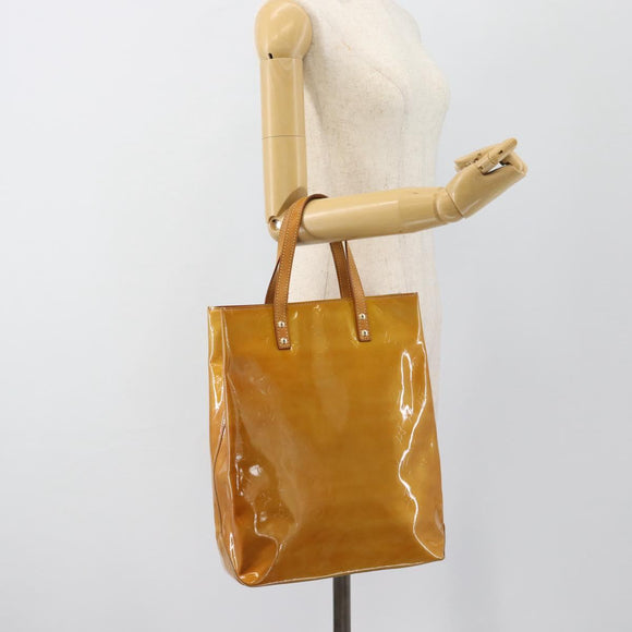 LOUIS VUITTON Monogram Vernis Reade MM Handtas Beige M91141 LV Auth hk3847